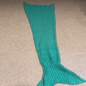 Ashley Bridget Original mermaid blanket aqua green